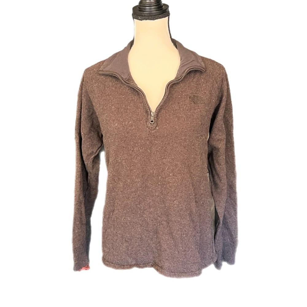 🌻5 for $25🌻 Vintage The North Face Brown 1/4 Zip Collared Sweater